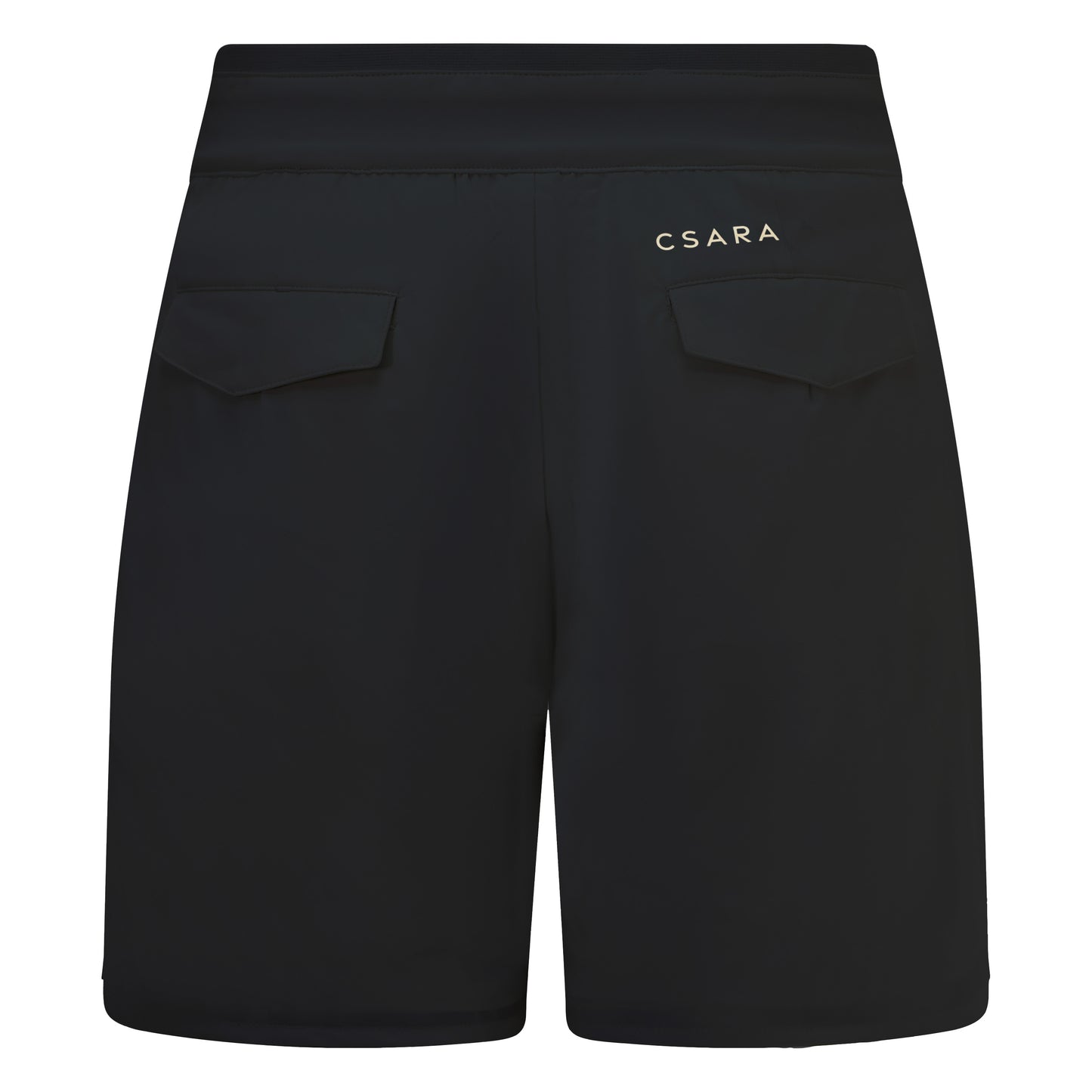 Women's golf skirt with wrap skirt in black and elasticated waistband and pockets