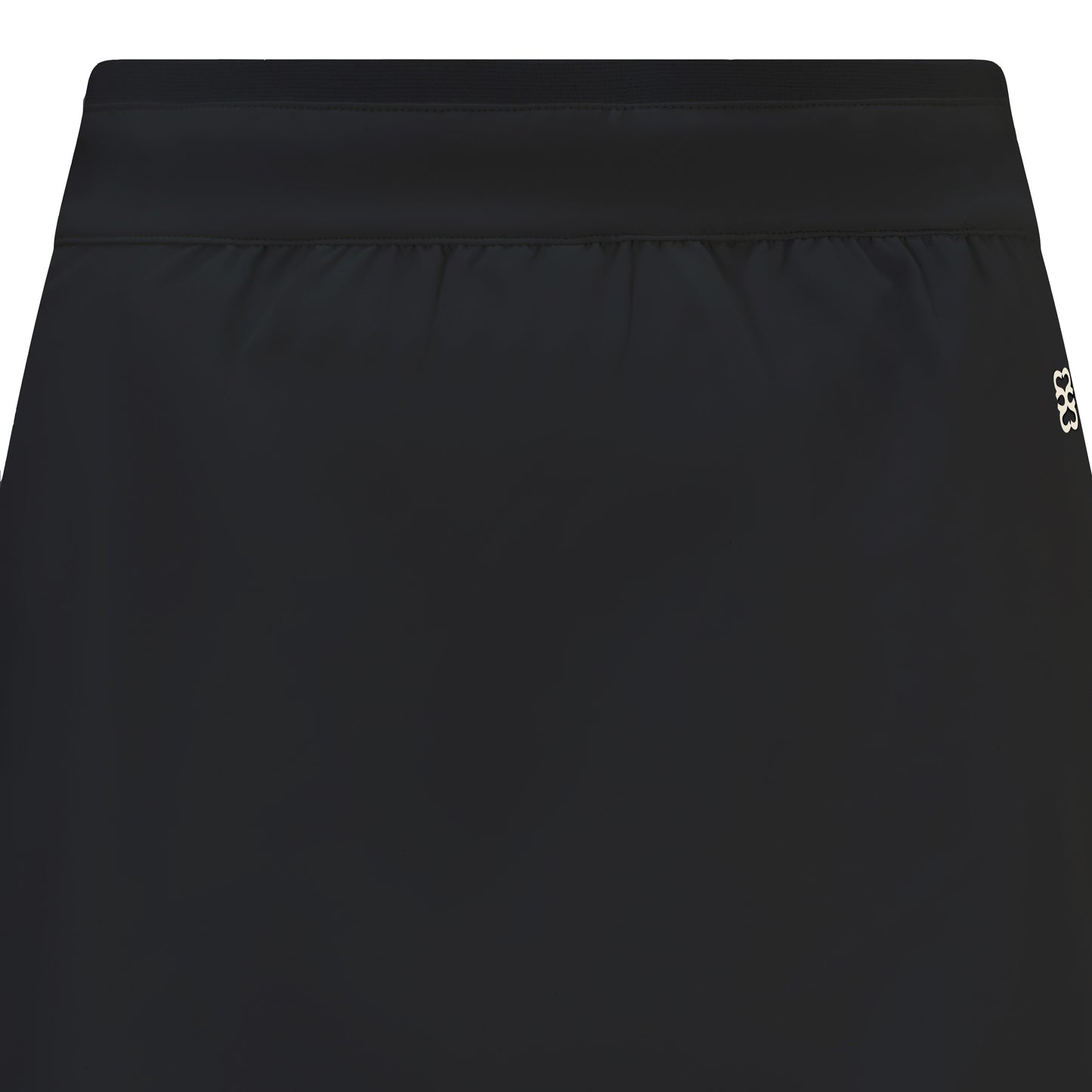 Women's golf skirt with wrap skirt in black and elasticated waistband and pockets