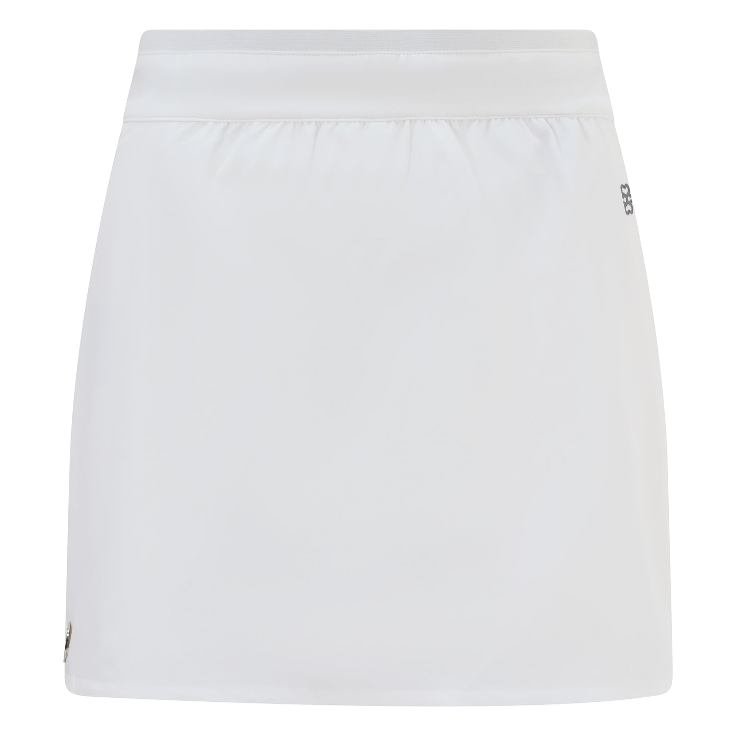 Women's golf skirt with wrap skirt in white and elasticated waistband and pockets