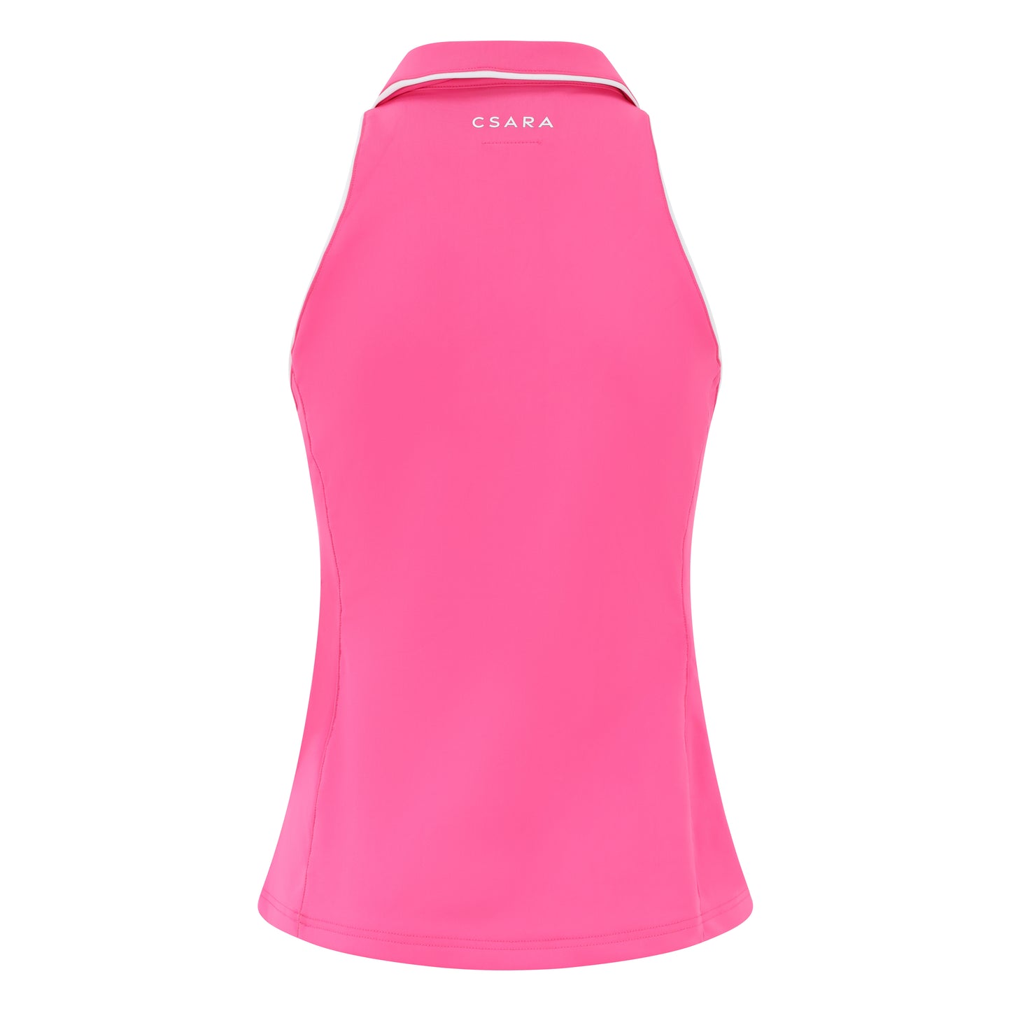 Women's sleeveless golf polo shirt with stretch fabric, collar and quarter zip and magnetic ball marker