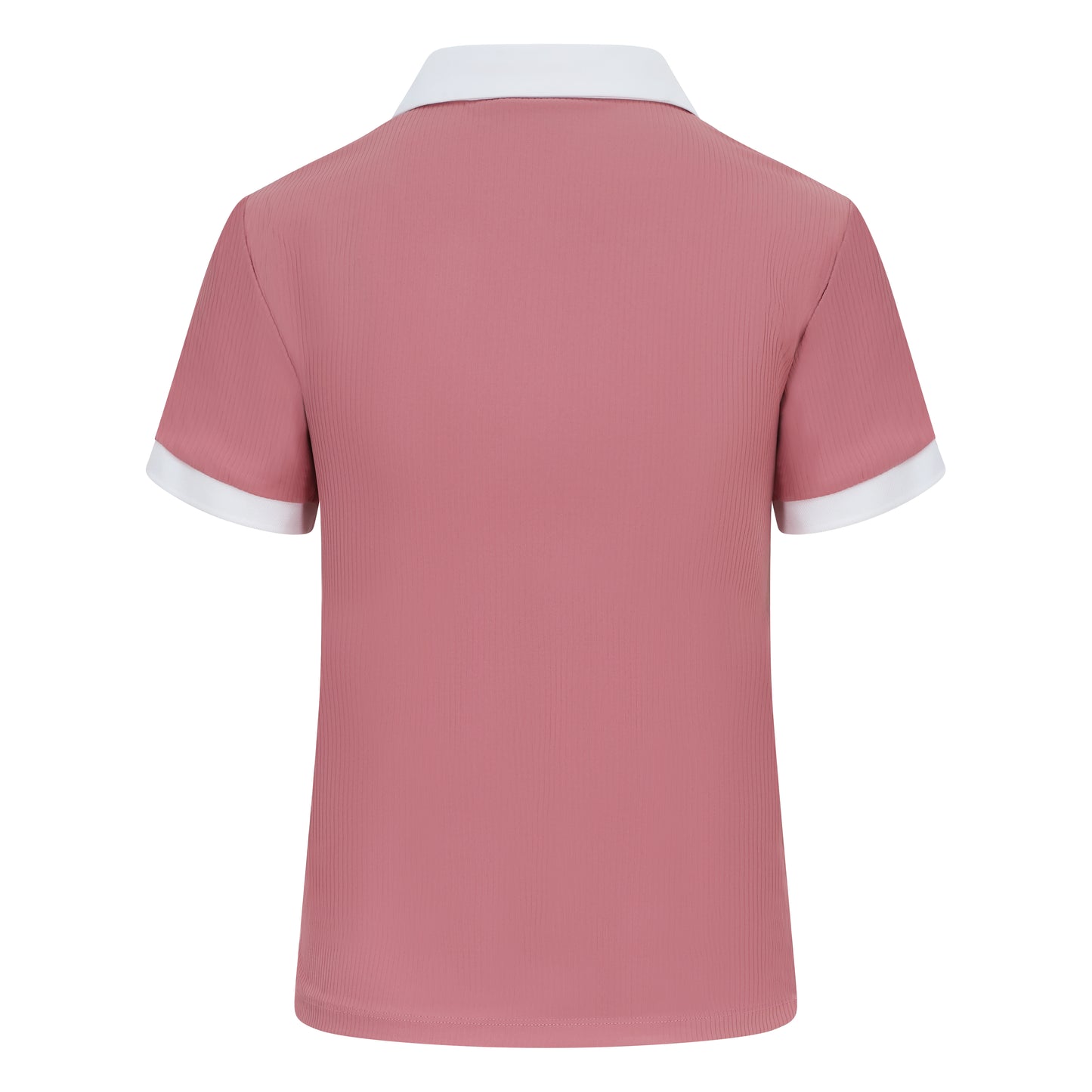 CSARA premium pink women's golf ribbed athleisure top with collar, soft touch