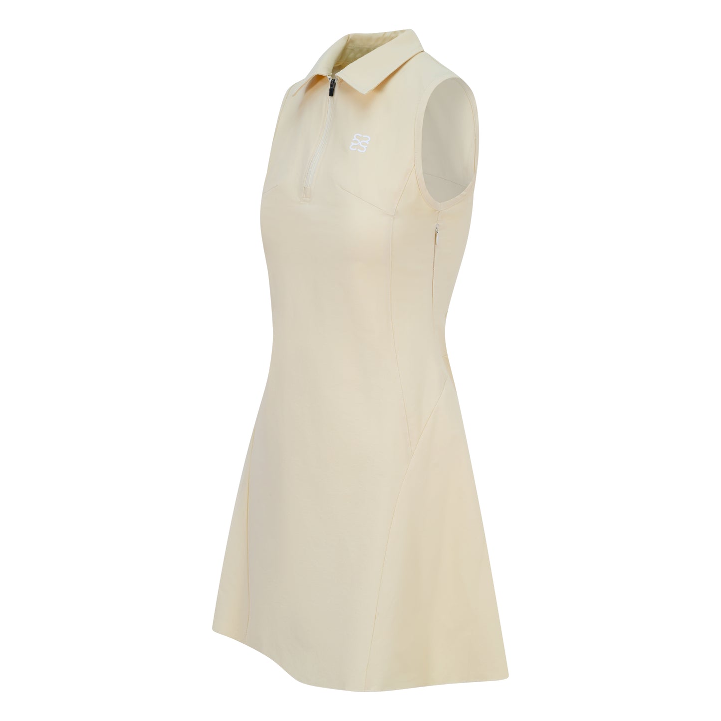 CSARA Willa dress cream, women's golf athleisure, with collar