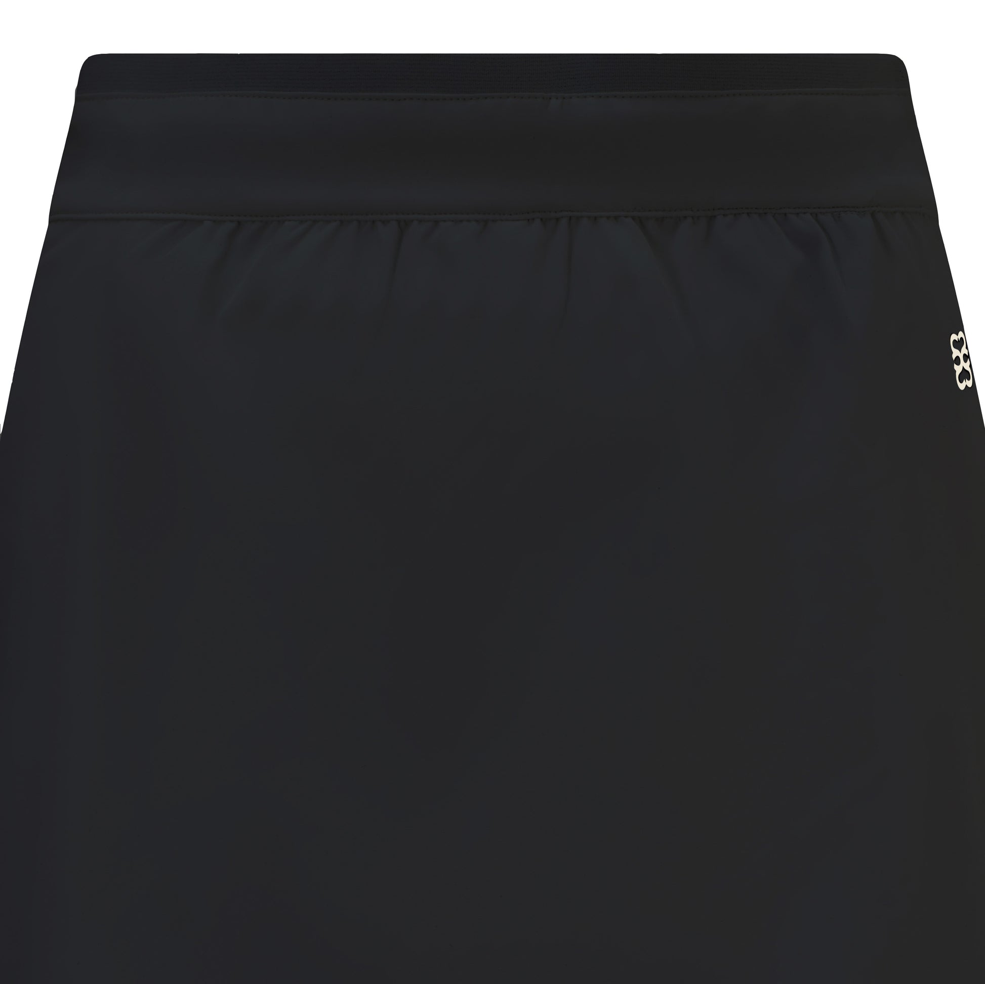 Women's golf skirt with wrap skirt in black and elasticated waistband and pockets