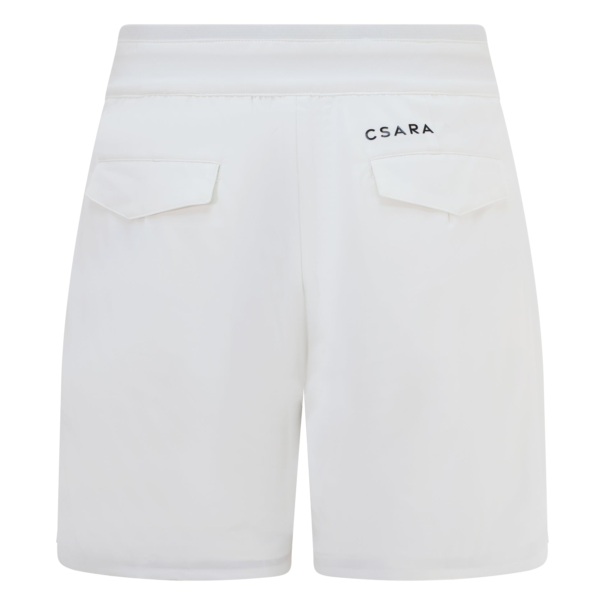 Women's golf skirt with wrap skirt in white and elasticated waistband and pockets