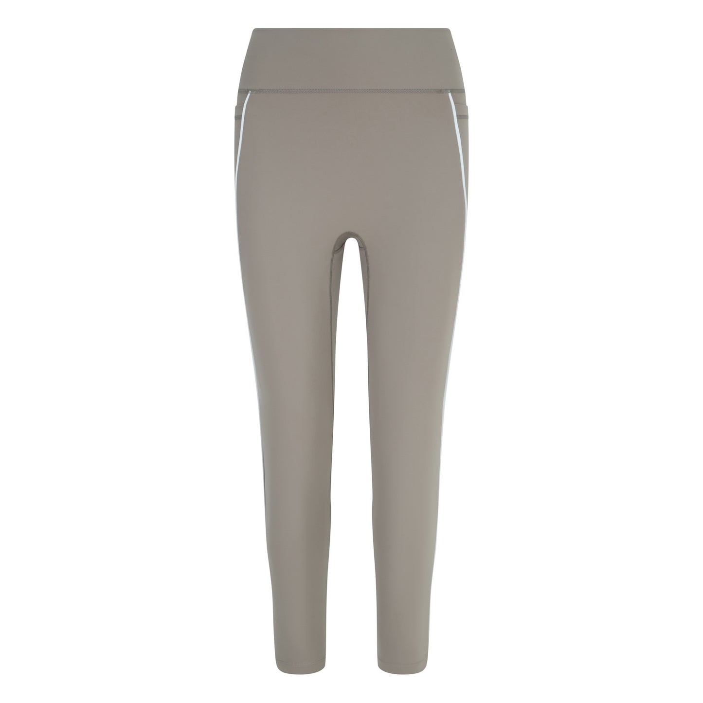 CSARA Mocha Grey Leggings with white piping detail