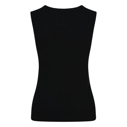 CSARA Raven knitted vest in black, women’s sleeveless golf knitwear.