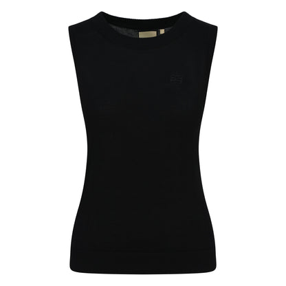 CSARA Raven knitted vest in black, women’s sleeveless golf knitwear.
