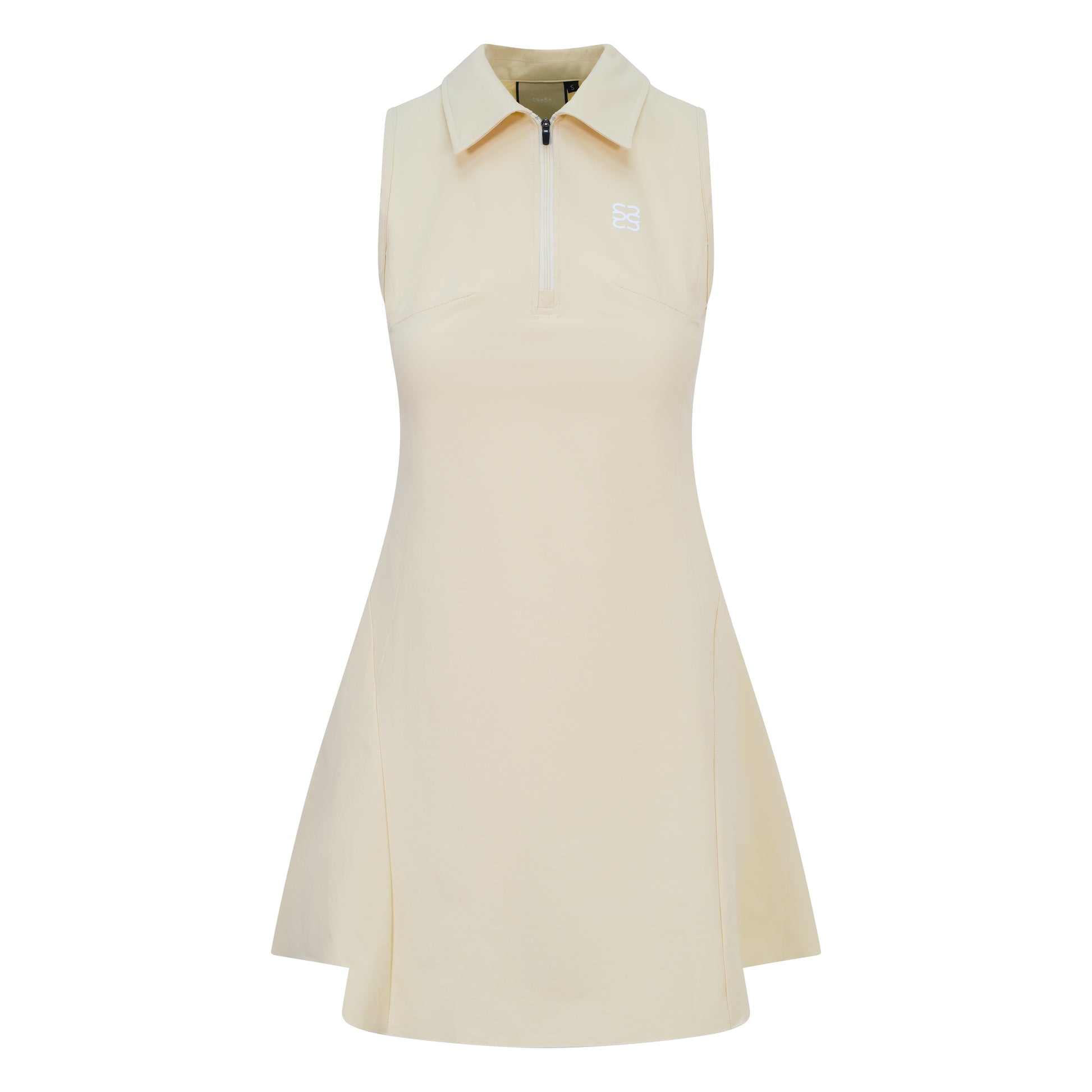 CSARA Willa dress cream, women's golf athleisure, with collar