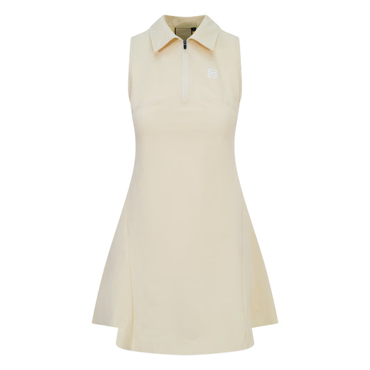 CSARA Willa dress cream, women's golf athleisure, with collar