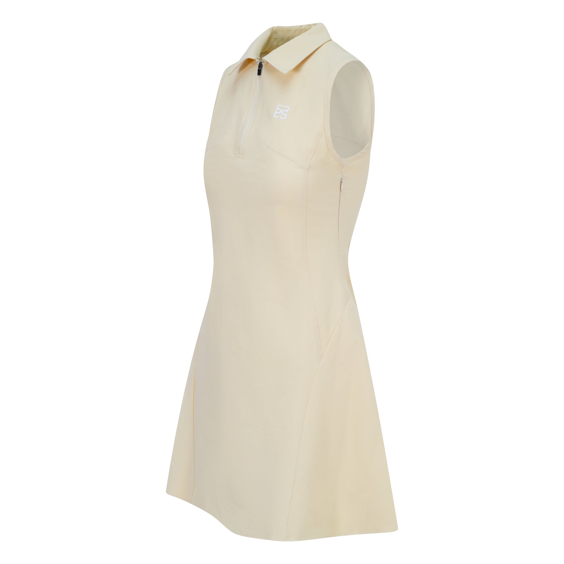 CSARA Willa dress cream, women's golf athleisure, with collar